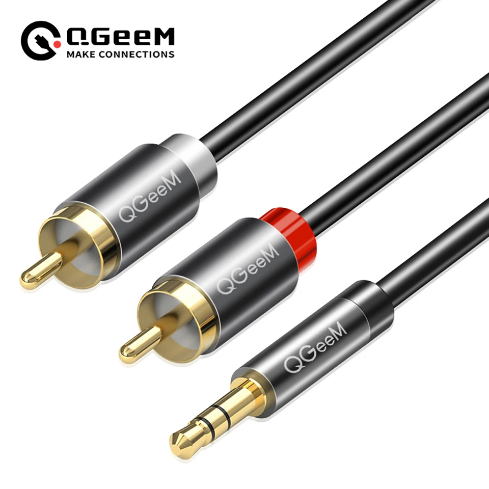 Home Cinema Solution - QGeeM RCA-kabel 2RCA naar 3.5 audio-kabel