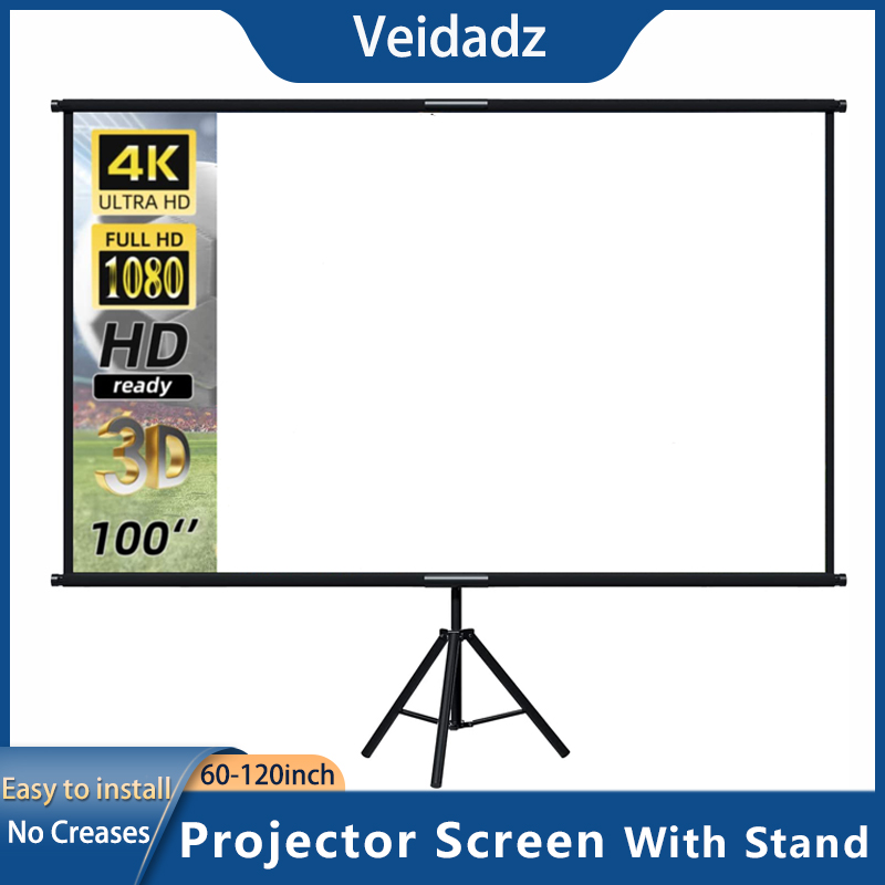 Home Cinema Blanc - VEIDADZ Projectorscherm met standaard Opvouwbaar Wit