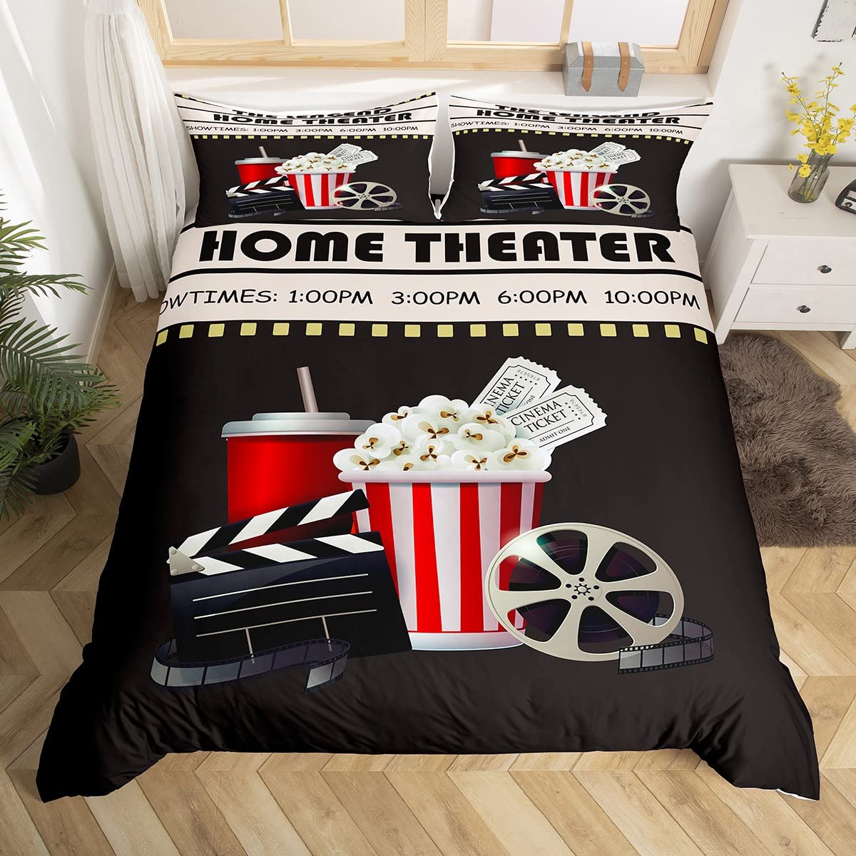 Home Cinema Kids - Vintage bioscoopkaart dekbedovertrek bioscoop thema beddengoed