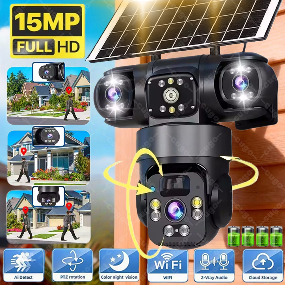 Home Cinema Screen - V380 3-scherms 3-lens WIFI camera met