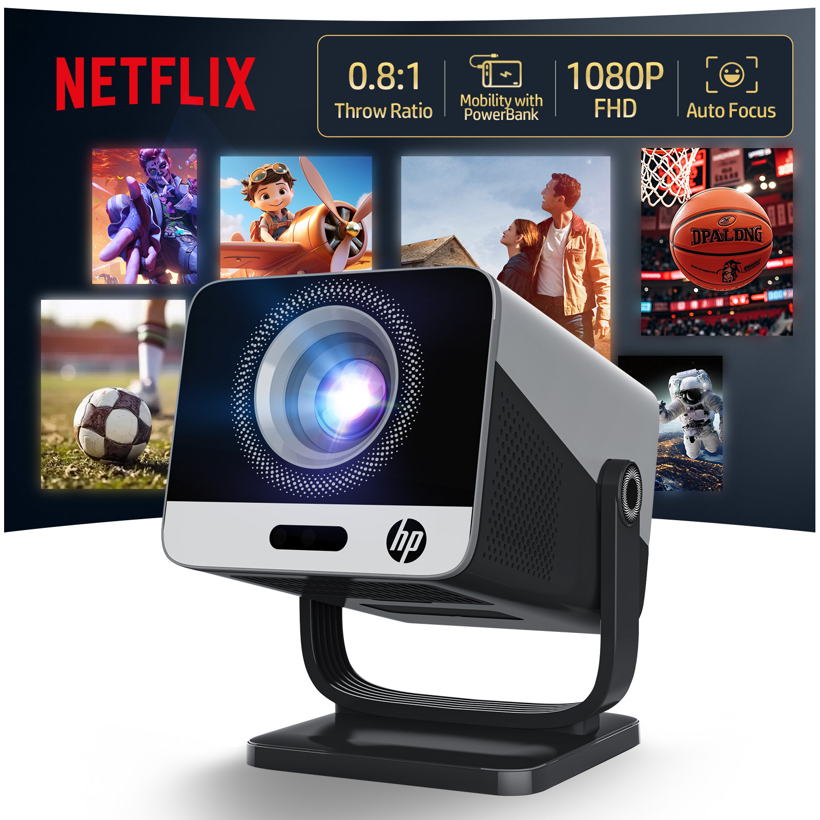 Netflix Home Cinema - HP MC475 Projector Netflix Licentie &