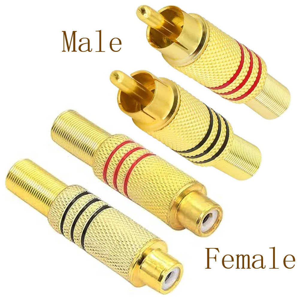 Home Cinema Amplifier - 4 STKS RCA-stekker Vergulde soldeertype Mannelijke