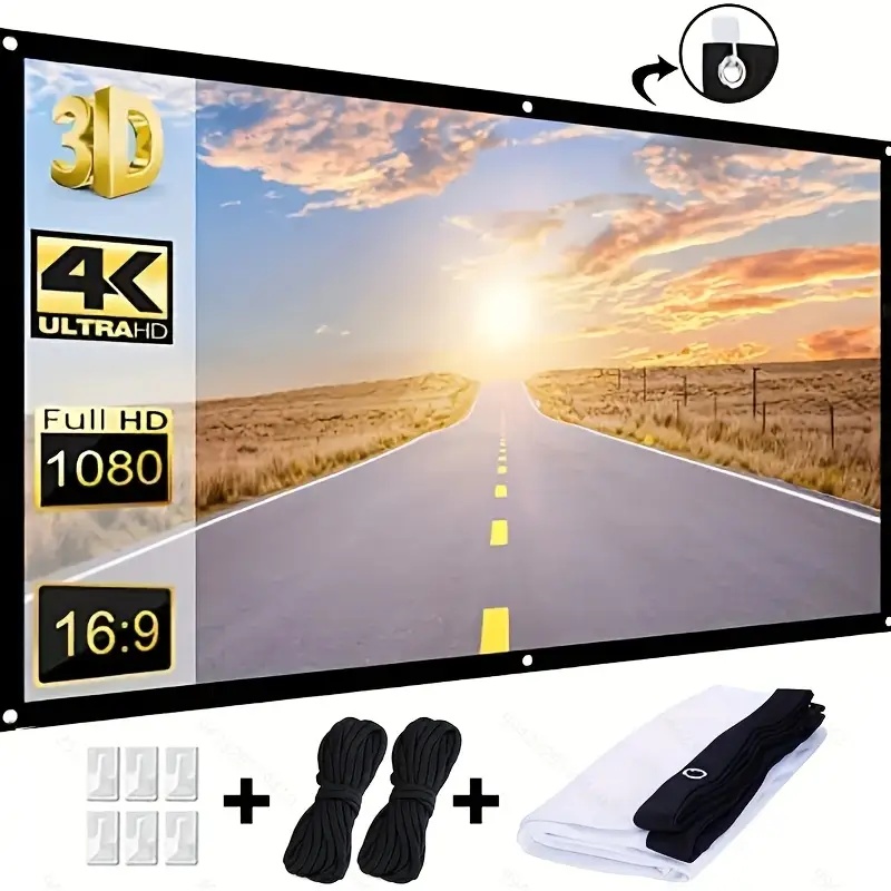 Home Cinema Screen - Projectorscherm 16:9 Binnen/Buiten Gebruikbaar Opvouwbaar 100/120/150