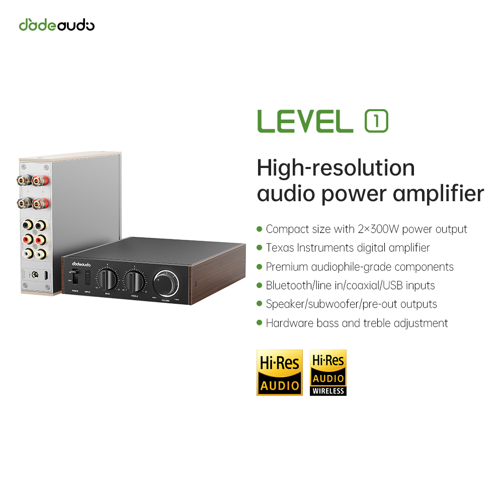 Home Cinema Amplifier - JadeAudio Level 1 Desktop HiFi Bluetooth