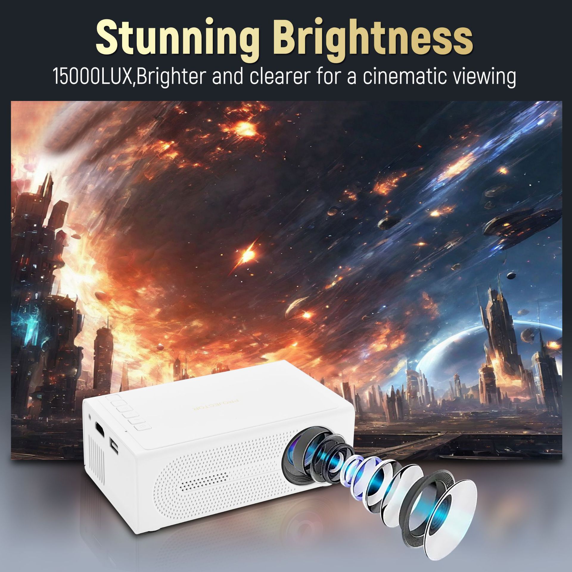 Mini-projector 1080P ondersteu - Home Cinema Kids recensie en prijs