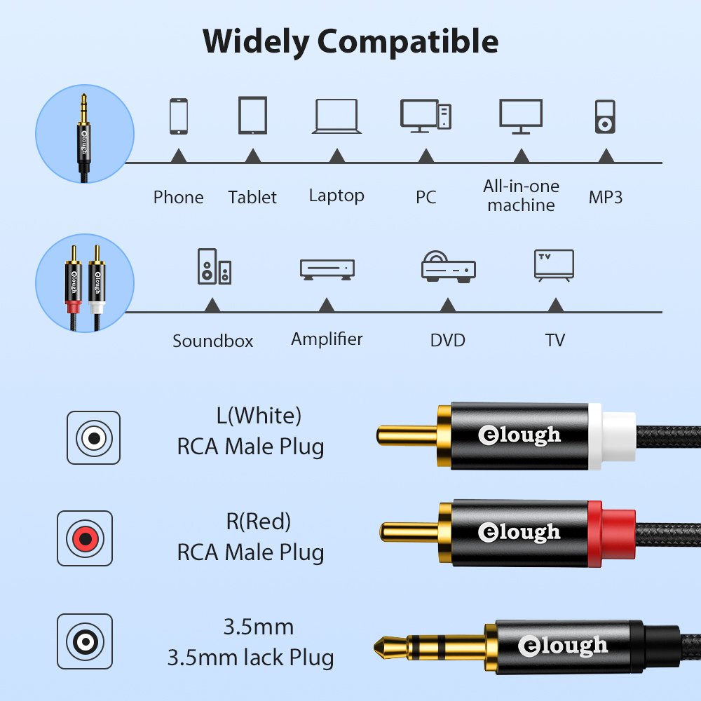 Elough Rca Kabel Aux Rca Luids - Home Cinema Amplifier recensie en prijs
