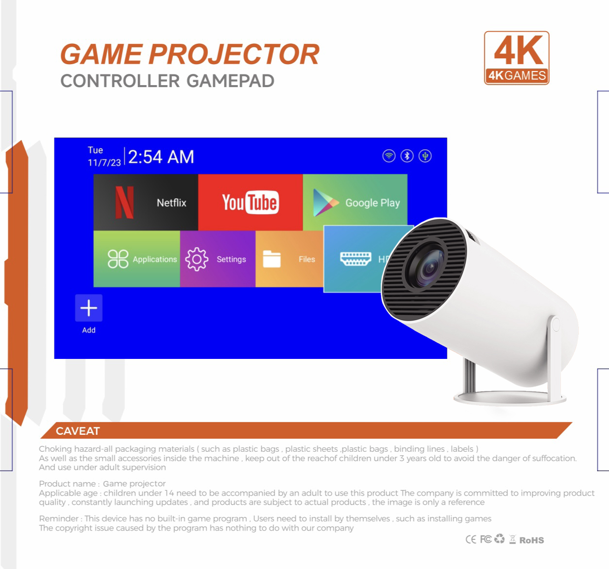 3D Game Projector 2 in 1 F300  - Netflix Home Cinema recensie en prijs