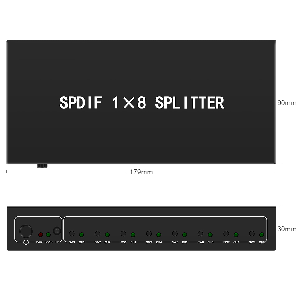 Optische Audio Splitter,1 In 8 - Home Cinema Amplifier recensie en prijs