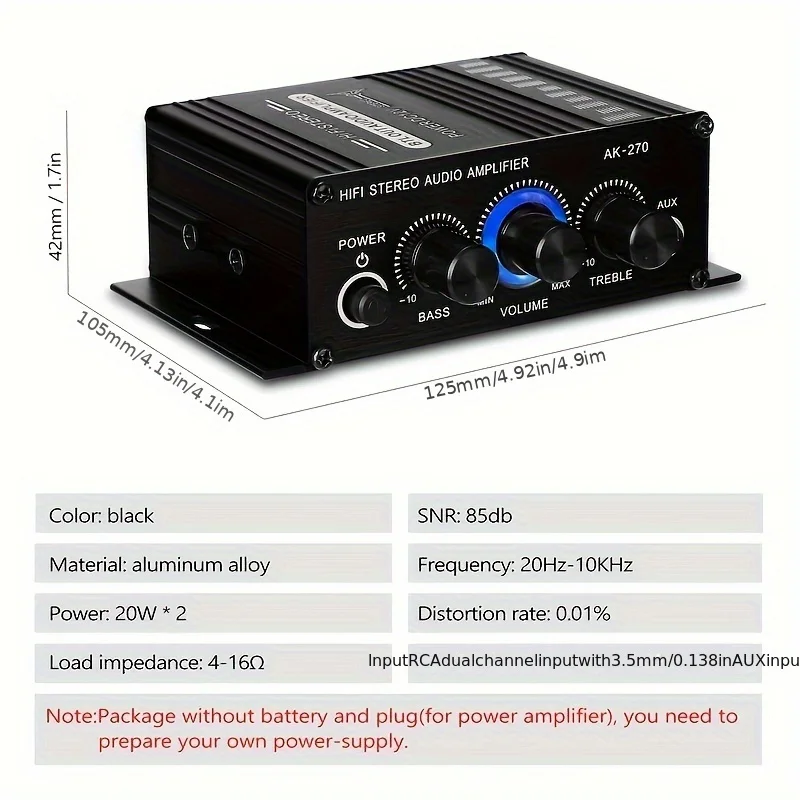 AK-270 400W Mini Eindversterke - Home Cinema Amplifier recensie en prijs