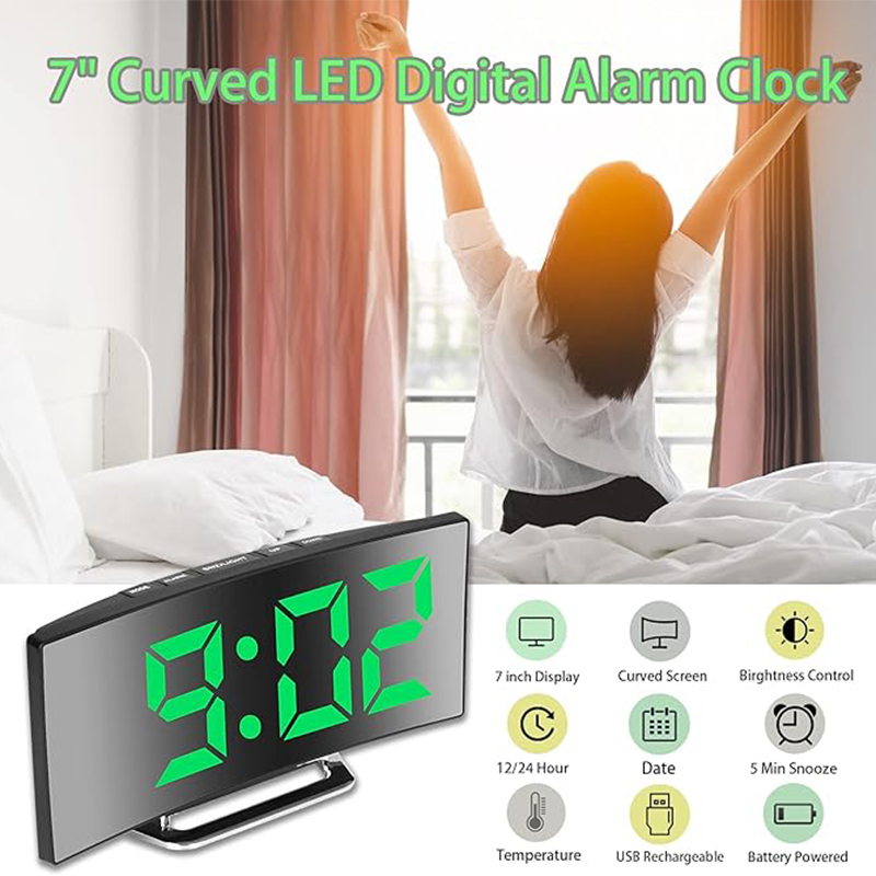 LED Digitale Wekker Gebogen Sc - Home Cinema Screen recensie en prijs