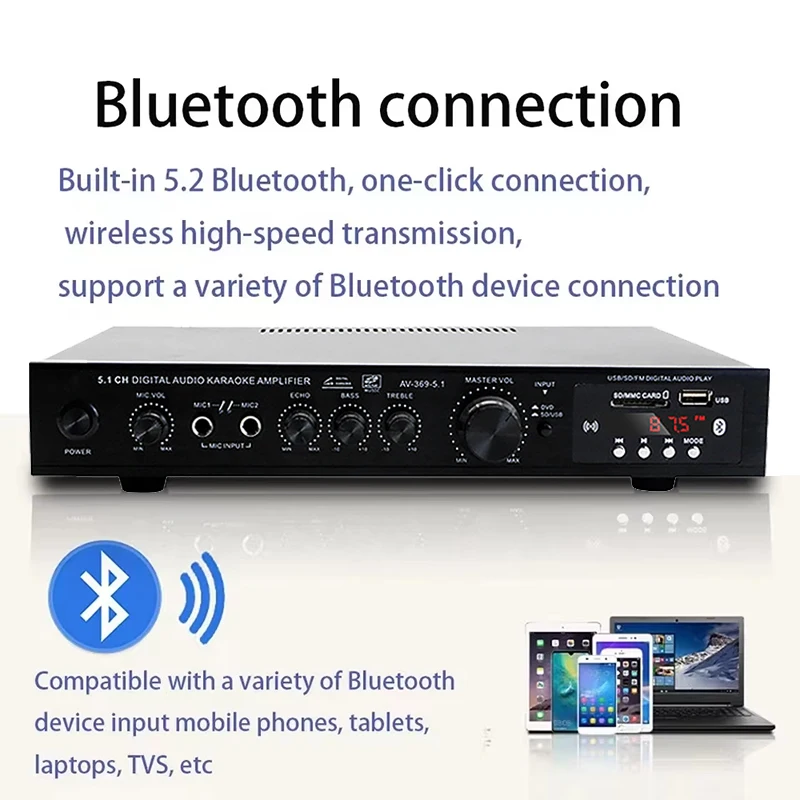AV-369BT Bluetooth 5.1 Geluids - Home Cinema Receiver recensie en prijs
